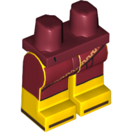 Lego Hips and Yellow Legs with Dark Red Toga and Brown Sandals Print / Dark Red