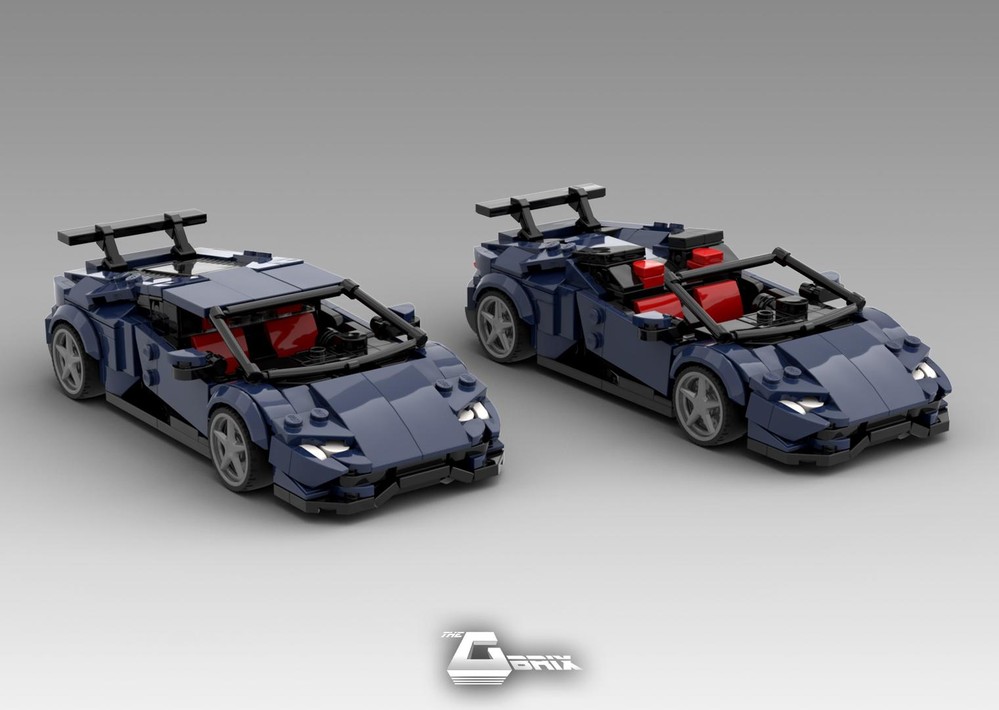Lego Lamborghini Huracan Performante and Performante Spyder and Twin Turbo - Dark Blue