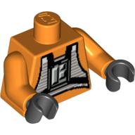 Lego Torso Rebel Pilot Print, Orange Arms, Black Hands / Orange
