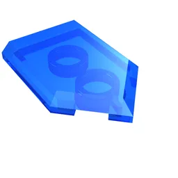 Tile Special 2 x 3 Pentagonal / Trans-Dark Blue