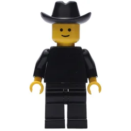 Man, Plain Black, Black Cowboy Hat