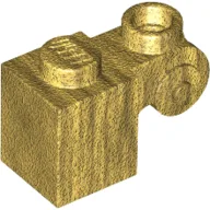 Brick Special 1 x 1 with Scroll with Open Stud / Pearl Gold
