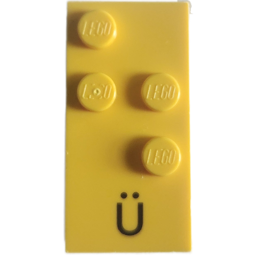 Lego Braille Brick 2 x 4 with 4 Studs ⠳ and 'Ü' print