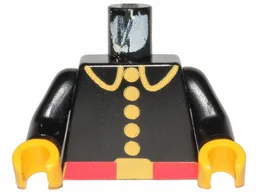 Torso Fire Uniform with Red Belt and Yellow Lapels, Buttons, and Buckle Pattern / Black Arms / Yellow Hands