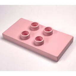 Duplo Plate 2 x 4 x 1/3 with 4 Center Studs [Thin] / Light Pink