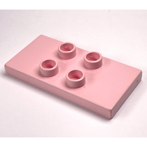 Lego Duplo Plate 2 x 4 x 1/3 with 4 Center Studs [Thin] / Light Pink