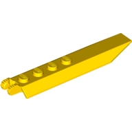 Lego Hinge Plate 1 x 8 Locking with Angled Side Extensions, Squared Plate Underside, 7 Teeth / Yellow