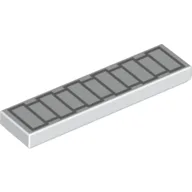 Tile 1 x 4 with Light Bluish Grey Rectangles Print / White