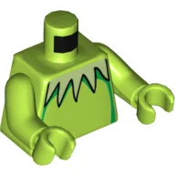 Torso Yellowish Green Collar, Green Shadow Print, Lime Arms and Hands / Lime