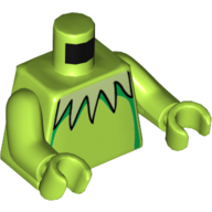 Lego Torso Yellowish Green Collar, Green Shadow print, Lime Arms and Hands / Lime