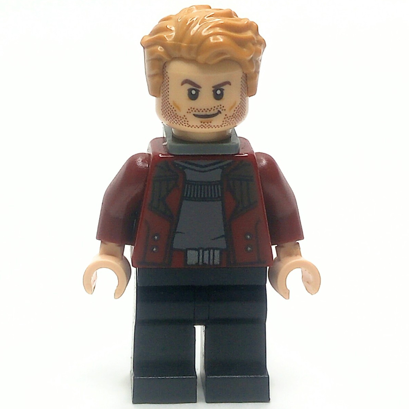 Lego Star-Lord in Dark Red Outfit with Open Jacket and Neck Bracket