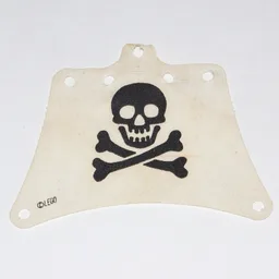 Sail, 12 x 10 with 7 Holes, Skull and Crossbones Print / White