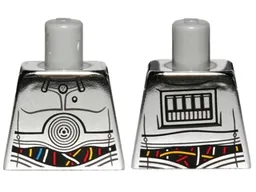 Torso SW TC-14 with Blue, Red and White Wires Pattern / Chrome Silver