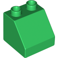 Lego Duplo Brick 2 x 2 Slope 45° / Green