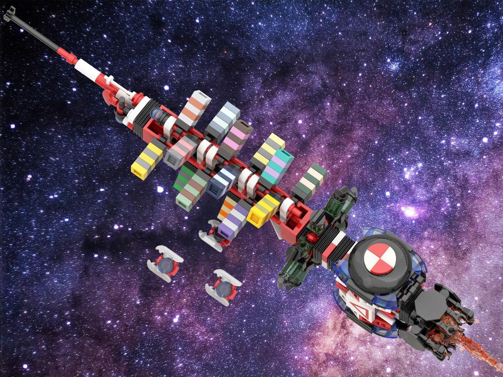 Lego Micro - Medical Supply Cargo Transport Ship with Escort Fighters