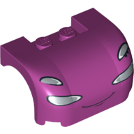 Lego Vehicle Body, Wheel Arch / Mudguard 3 x 4 x 1 2/3 Curved with Front with Headlights and Thin Smile Print