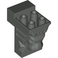 Lego Brick Special 2 x 3 x 3 with Cutout and Lion Head [Hollow Studs] / Dark Gray