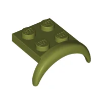 Wheel Arch, Mudguard 2 x 3 x 1 1/3 with 2 x 2 Plate / Olive Green