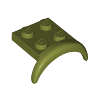 Lego Wheel Arch, Mudguard 2 x 3 x 1 1/3 with 2 x 2 Plate / Olive Green