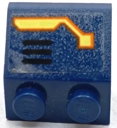 Slope 45 2 x 2 with Bright Light Yellow and Orange Circuitry and and Black Air Vent Lines Pattern Model Right Side (Sticker) - Set 70357