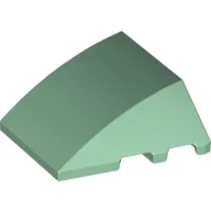Brick Wedged, Curved 4 x 3 No Studs [Plain] / Sand Green