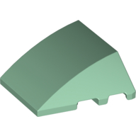 Lego Brick Wedged, Curved 4 x 3 No Studs [Plain] / Sand Green