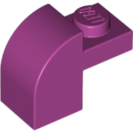 Lego Brick Curved 1 x 2 x 1 1/3 with Curved Top / Magenta