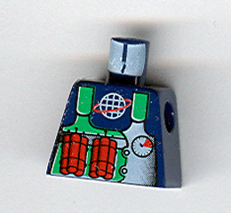 Lego Torso Alpha Team Logo Green Vest Dynamite Pattern / Dark Blue