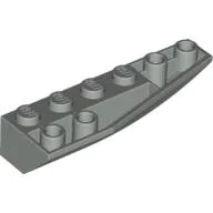 Brick Wedged, Curved Inverted 6 x 2 Right / Light Gray