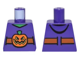 Torso Vest with Dark Orange Belt and Orange Pumpkin Jack-o-Lantern Buckle Pattern / Dark Purple
