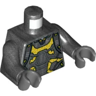 Torso, Armor with Yellow Plates Print, Pearl Titanium Arms, Dark Bluish Gray Hands / Pearl Titanium