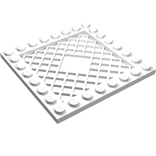 Lego Plate Special 8 x 8 with Grille [2 x 2 Diamond Opening Center] / White