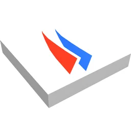 Tile 2 x 2 with Red and Blue Windsurfer Print / White
