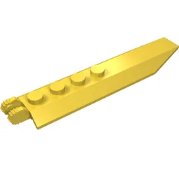 Hinge Plate 1 x 8 Locking with Angled Side Extensions, Squared Plate Underside, 7 Teeth / Yellow
