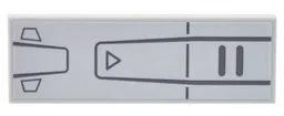 Tile 2 x 6 with Dark Bluish Gray Mechanical Panels, Lines, and Triangle Pattern (Sticker) - Set 10302