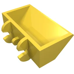 Construction Vehicle Bucket Smooth 2 x 4 x 1 / Yellow