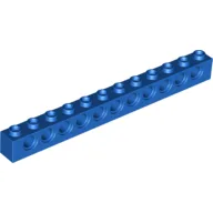 Technic Brick 1 x 12 [11 Pin Holes] / Blue