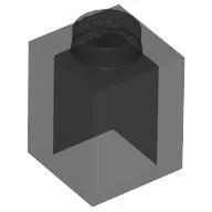 Brick 1 x 1 / Trans-Black