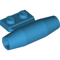 Lego Engine, Smooth Small, 1 x 2 Side Plate with Axle Holders and Slot / Dark Azure