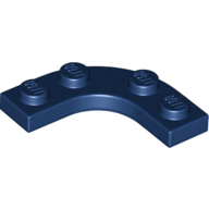 Lego Plate Round Corner 3 x 3 with 2 x 2 Round Cutout / Dark Blue