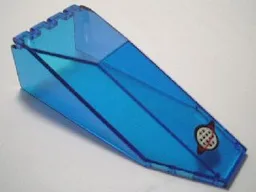 Windscreen 10 x 4 x 2 1/3 Canopy with Alpha Team White Grid with Red Ring Pattern (Sticker) - Set 6773 / Trans-Dark Blue