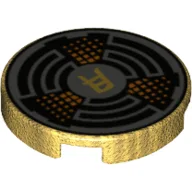 Tile Round 2 x 2 with Speaker Print / Pearl Gold