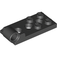 Lego Hinge Plate 2 x 4 with Pin Hole with 3 Holes - Bottom / Black