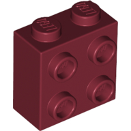Lego Brick Special 1 x 2 x 1 2/3 with 4 Studs on 1 Side / Dark Red
