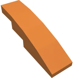 Brick Curved 4 x 1 No Studs [Stud Holder with Symmetric Ridges] / Medium Nougat