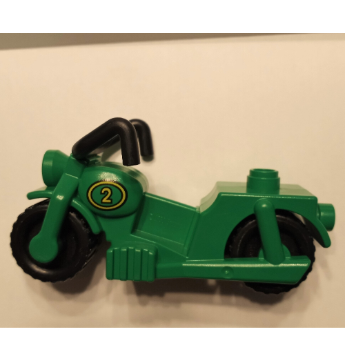 Lego Duplo Motorcycle with Yellow Number 2 Print