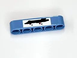 Technic, Liftarm Thick 1 x 5 with Black Airplane and Wheels Down Pattern (Sticker) - Set 42066