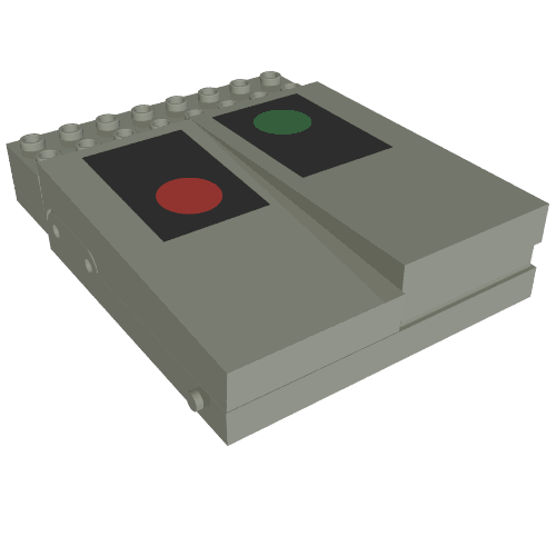 Lego Control Unit, Train 12V, 8 x 10 with Signal Print / Light Gray