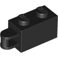 Brick Special 1 x 2 with Vertical Closed Handle on Edge / Black