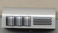 Slope, Curved 2 x 4 x 1 1/3 with 4 Recessed Studs with Grille Pattern Right (Sticker) - Sets 10020 / 10022 / 10025